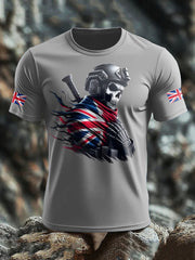 Men's UK Flag Skull Printed T-shirt