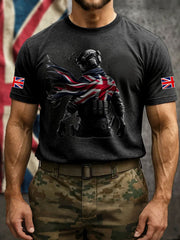 Men's UK Flag Skull Printed T-shirt