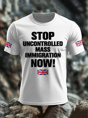 Men's UK Immigrant Stop Importing Start Deporting Printed T-shirt