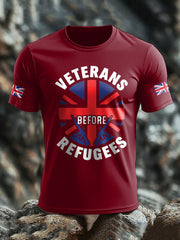 Men's UK Flag Stop Illegal Immigration Printed T-shirt