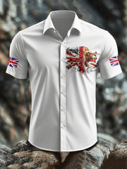 Men's UK Flag Lion Printed Shirt