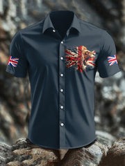 Men's UK Flag Lion Printed Shirt