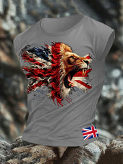 Men's UK Flag Lion Printed Vest