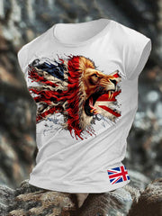 Men's UK Flag Lion Printed Vest