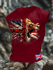 Men's UK Flag Lion Printed Vest