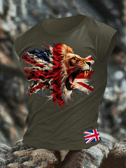 Men's UK Flag Lion Printed Vest