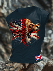 Men's UK Flag Lion Printed Vest
