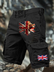 Men's UK Flag Lion Printed Shorts