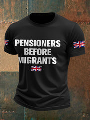 Men's UK Immigration Veterans Before Refugees Printed T-shirt
