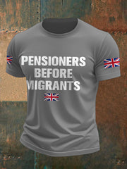 Men's UK Immigration Veterans Before Refugees Printed T-shirt