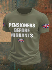 Men's UK Immigration Veterans Before Refugees Printed T-shirt