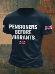 Men's UK Immigration Veterans Before Refugees Printed T-shirt