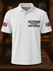 Men's UK Immigration Veterans Before Refugees Printed Casual Tops
