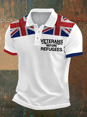 Men's UK Immigration Veterans Before Refugees Printed Casual Tops