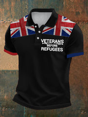 Men's UK Immigration Veterans Before Refugees Printed Casual Tops