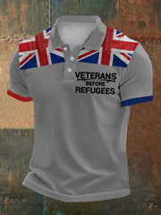 Men's UK Immigration Veterans Before Refugees Printed Casual Tops