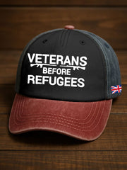 Unisex UK Immigration Veterans Before Refugees Printed Hat