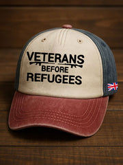 Unisex UK Immigration Veterans Before Refugees Printed Hat