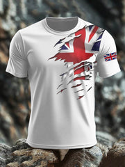 Men's Britsh Imitation Cotton Short-Sleeved Printed T-shirt