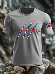 Men's Britsh Imitation Cotton Short-Sleeved Printed T-shirt