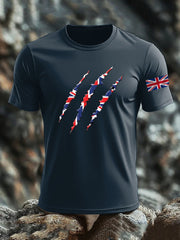 Men's Britsh Imitation Cotton Short-Sleeved Printed T-shirt