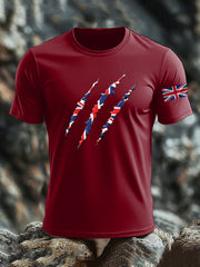 Men's Britsh Imitation Cotton Short-Sleeved Printed T-shirt