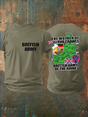 Men's British Veteran Imitation Cotton Short-Sleeved Printed T-shirt