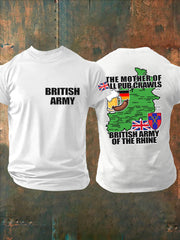 Men's British Veteran Imitation Cotton Short-Sleeved Printed T-shirt