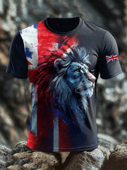 Men's British Lion Short Sleeves Printed T-shirt