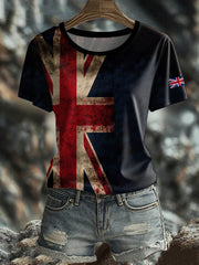 Women's British Short-Sleeved Printed T-shirt