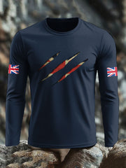 Men's UK Flag Printed Long Sleeve T-shirt