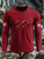 Men's UK Flag Printed Long Sleeve T-shirt