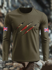 Men's UK Flag Printed Long Sleeve T-shirt