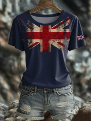 Women's British Short-Sleeved Printed T-shirt