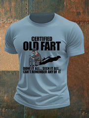 Men's British Veteran imitation cotton short-sleeved T-shirt