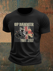 Men's British Veteran imitation cotton short-sleeved T-shirt