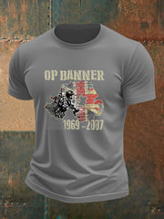 Men's British Veteran imitation cotton short-sleeved T-shirt