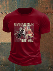 Men's British Veteran imitation cotton short-sleeved T-shirt