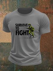 Men's british veteran imitation cotton short-sleeved T-shirt