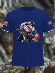 Men's Vintage England Flag Casual Printed T-shirt