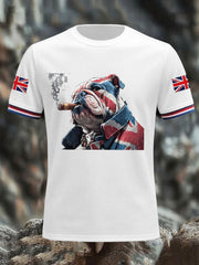 Men's Vintage England Flag Casual Printed T-shirt
