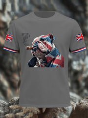 Men's Vintage England Flag Casual Printed T-shirt
