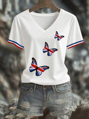 Women's Union Jack Butterfly Short-sleeved T-shirt