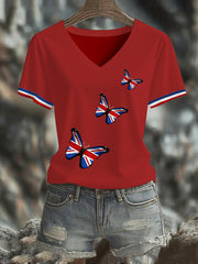 Women's Union Jack Butterfly Short-sleeved T-shirt