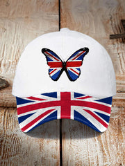 Unisex British Flag Butterfly Print Hat