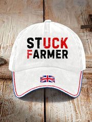 Unisex UK Flag Stuck Farmer Print Hat