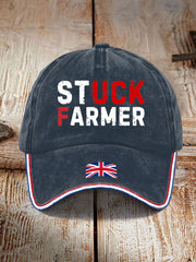 Unisex UK Flag Stuck Farmer Print Hat
