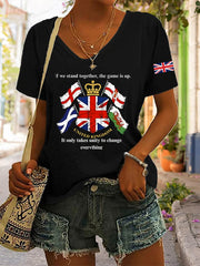 Women's UK Flag United We Stand Printed T-shirt