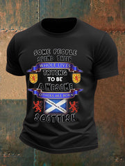 Men's Scotland United Kingdom Imitation Cotton Short-Sleeved Printed T-shirt