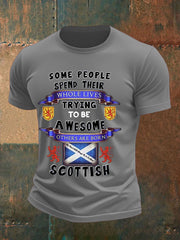 Men's Scotland United Kingdom Imitation Cotton Short-Sleeved Printed T-shirt